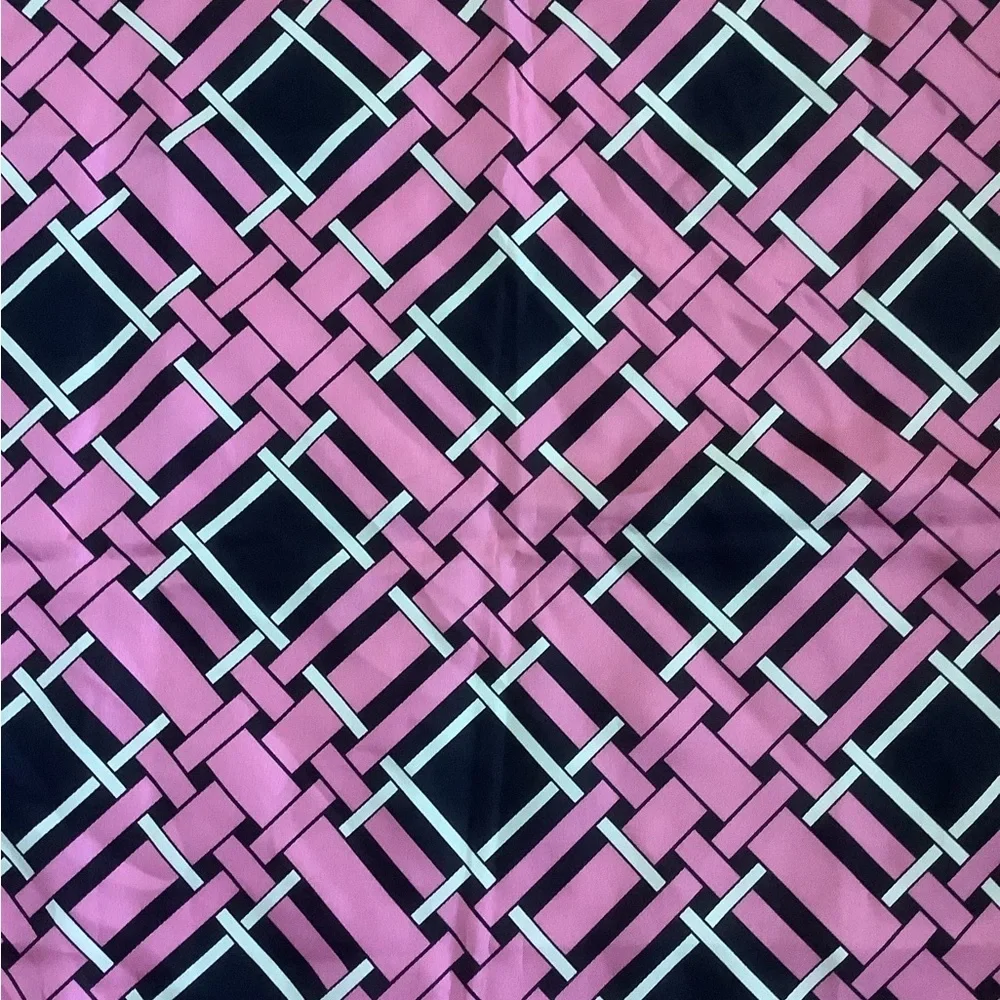 Navy/Pink/Ivory 21” Square Scarf